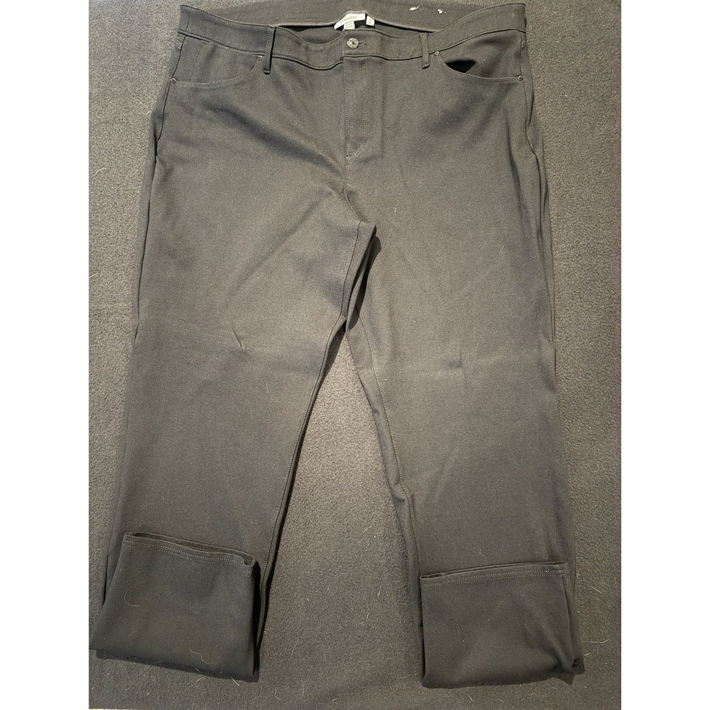 Chico's Black Flat Front 5‎ Pocket Dress Pants Size 20